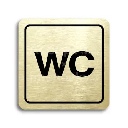 Piktogram "WC" - zlatá tabulka - černý tisk