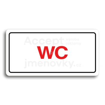 Piktogram "WC" - bílá tabulka - barevný tisk