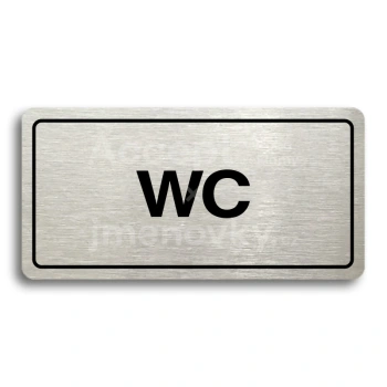 Piktogram "WC" - stříbrná tabulka - černý tisk