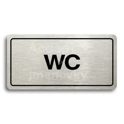 Piktogram "WC" - stříbrná tabulka - černý tisk