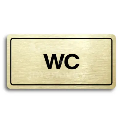 Piktogram "WC" - zlatá tabulka - černý tisk