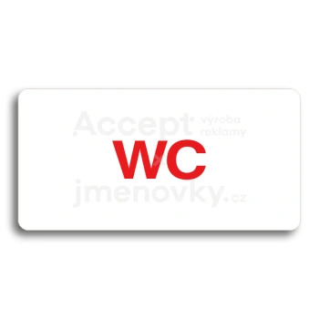 Piktogram "WC" - bílá tabulka - barevný tisk bez rámečku