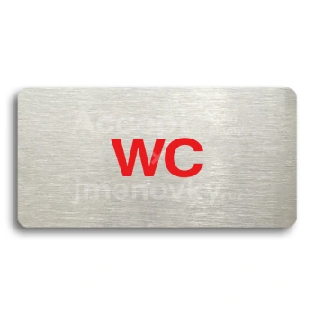 Piktogram "WC" - stříbrná tabulka - barevný tisk bez rámečku