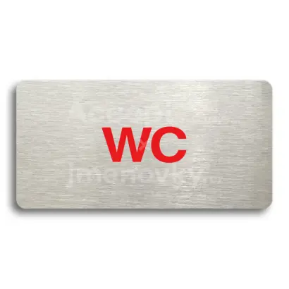 Piktogram "WC" - stříbrná tabulka - barevný tisk bez rámečku