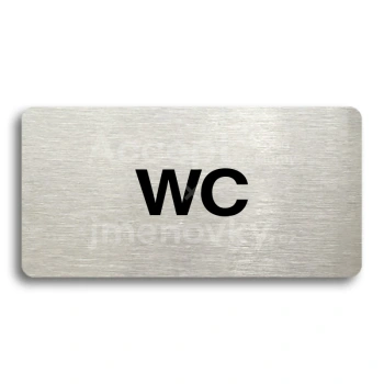 Piktogram "WC" - stříbrná tabulka - černý tisk bez rámečku
