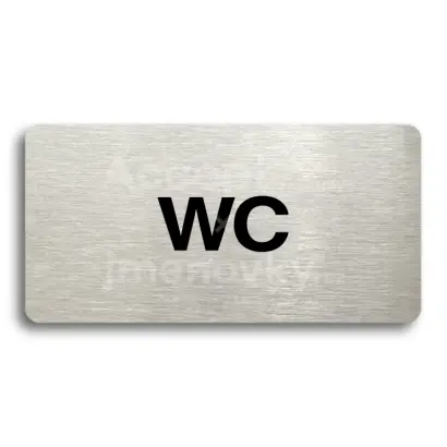 Piktogram "WC" - stříbrná tabulka - černý tisk bez rámečku