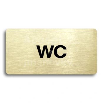 Piktogram "WC" - zlatá tabulka - černý tisk bez rámečku