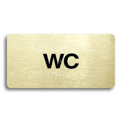 Piktogram "WC" - zlatá tabulka - černý tisk bez rámečku