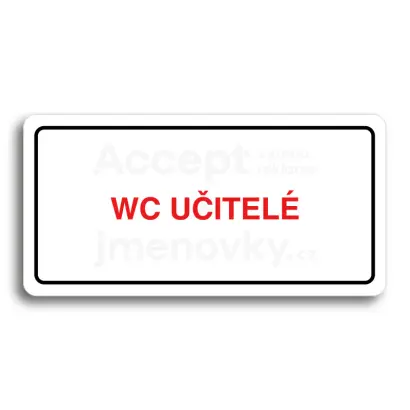 Piktogram "WC UČITELÉ" - bílá tabulka - barevný tisk
