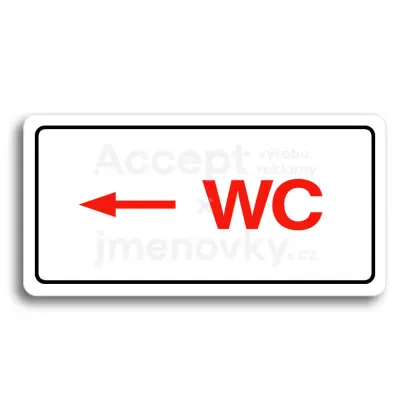 Piktogram "WC VLEVO" - bílá tabulka - barevný tisk
