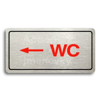 Piktogram "WC VLEVO" - stříbrná tabulka - barevný tisk