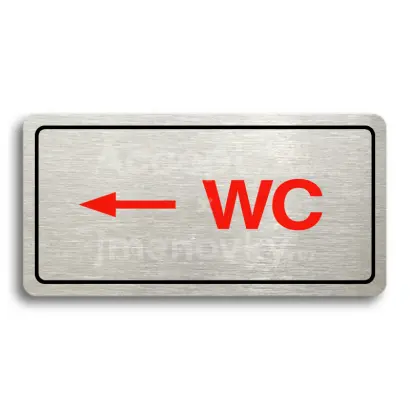 Piktogram "WC VLEVO" - stříbrná tabulka - barevný tisk