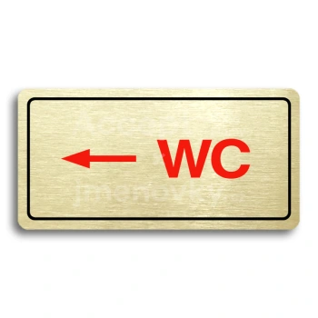 Piktogram "WC VLEVO" - zlatá tabulka - barevný tisk