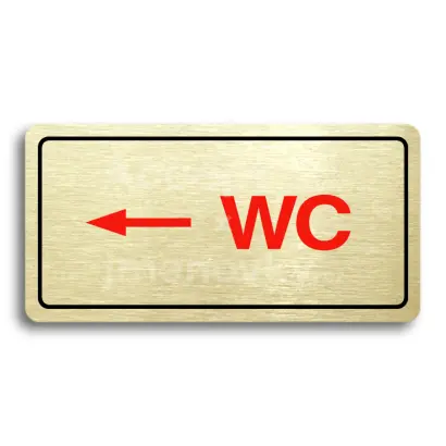Piktogram "WC VLEVO" - zlatá tabulka - barevný tisk