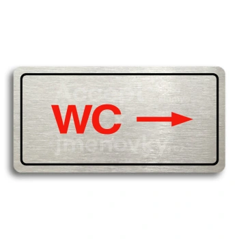 Piktogram "WC VPRAVO" - stříbrná tabulka - barevný tisk