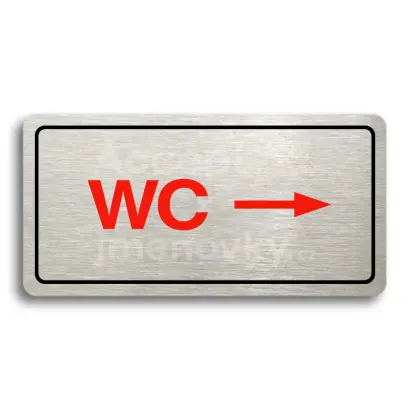 Piktogram "WC VPRAVO" - stříbrná tabulka - barevný tisk