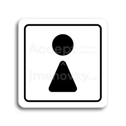 Piktogram "WC ženy II" - bílá tabulka - černý tisk