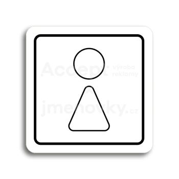 Piktogram "WC ženy III" - bílá tabulka - černý tisk