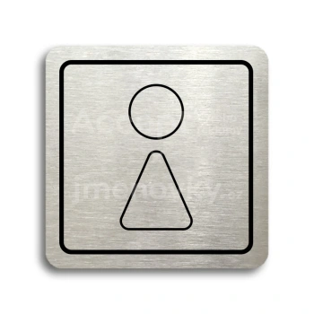 Piktogram "WC ženy III" - stříbrná tabulka - černý tisk