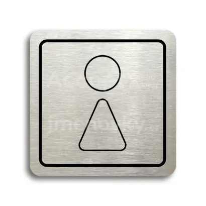 Piktogram "WC ženy III" - stříbrná tabulka - černý tisk