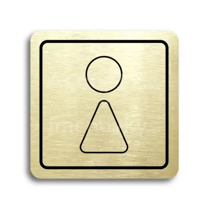 Piktogram "WC ženy III" - zlatá tabulka - černý tisk