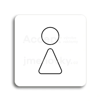 Piktogram "WC ženy III" - bílá tabulka - černý tisk bez rámečku