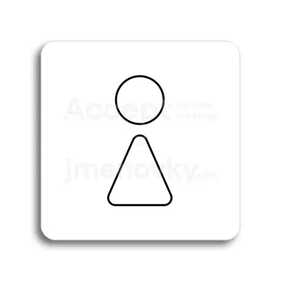 Piktogram "WC ženy III" - bílá tabulka - černý tisk bez rámečku