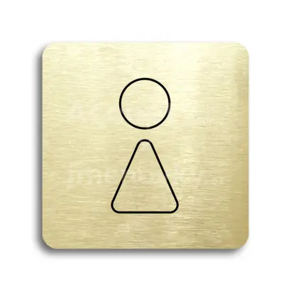 Piktogram "WC ženy III" - zlatá tabulka - černý tisk bez rámečku