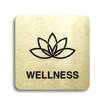 Piktogram "wellness II" - zlatá tabulka - černý tisk bez rámečku