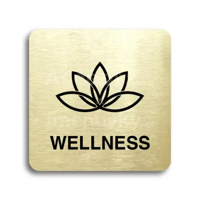 Piktogram "wellness II" - zlatá tabulka - černý tisk bez rámečku