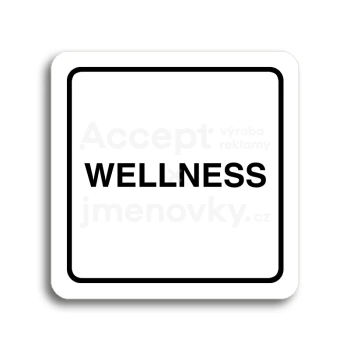Piktogram "wellness" - bílá tabulka - černý tisk