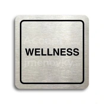 Piktogram "wellness" - stříbrná tabulka - černý tisk
