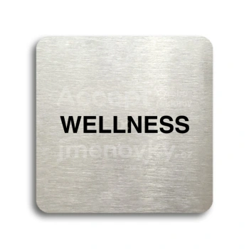 Piktogram "wellness" - stříbrná tabulka - černý tisk bez rámečku