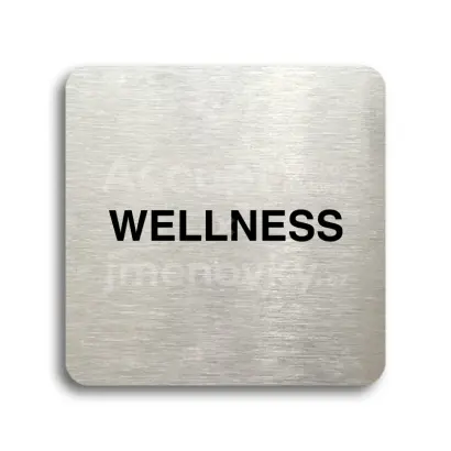 Piktogram "wellness" - stříbrná tabulka - černý tisk bez rámečku