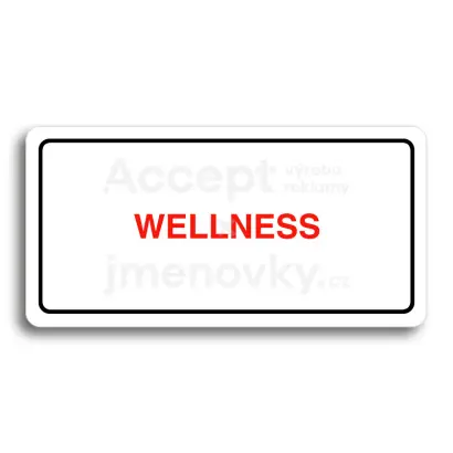 Piktogram "WELLNESS" - bílá tabulka - barevný tisk