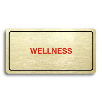 Piktogram "WELLNESS" - zlatá tabulka - barevný tisk