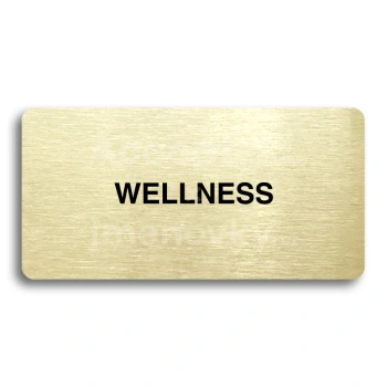Piktogram "WELLNESS" - zlatá tabulka - černý tisk bez rámečku