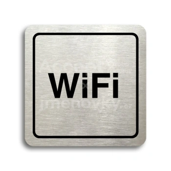 Piktogram "WiFi" - stříbrná tabulka - černý tisk