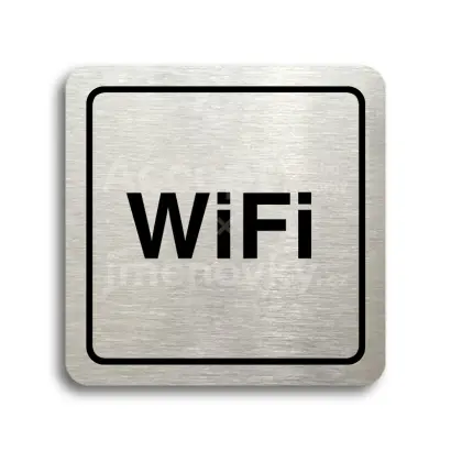 Piktogram "WiFi" - stříbrná tabulka - černý tisk