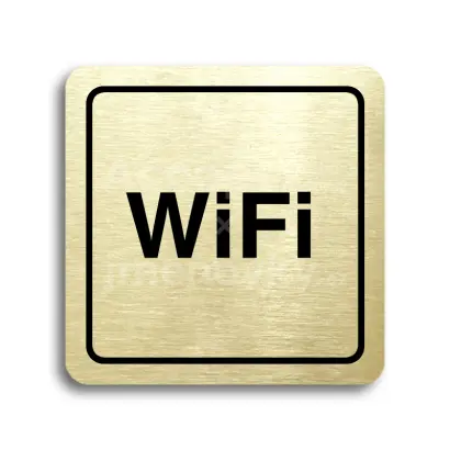 Piktogram "WiFi" - zlatá tabulka - černý tisk