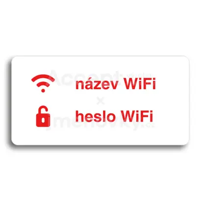 Piktogram "WiFi" - bílá tabulka - barevný tisk bez rámečku