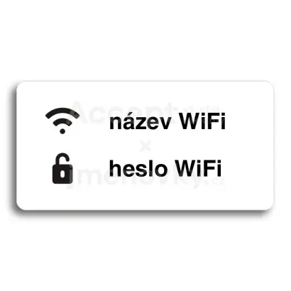 Piktogram "WiFi" - bílá tabulka - černý tisk bez rámečku