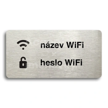 Piktogram "WiFi" - stříbrná tabulka - černý tisk bez rámečku