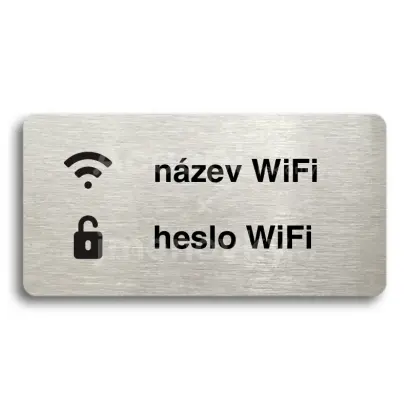 Piktogram "WiFi" - stříbrná tabulka - černý tisk bez rámečku