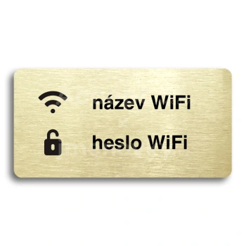 Piktogram "WiFi" - zlatá tabulka - černý tisk bez rámečku