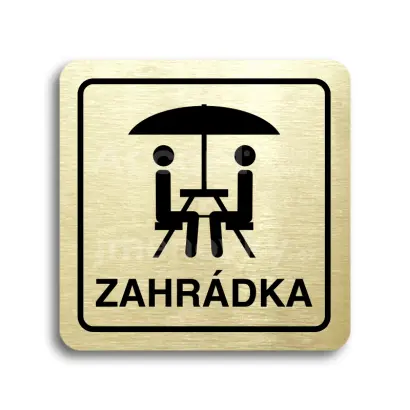 Piktogram "zahrádka II" - zlatá tabulka - černý tisk