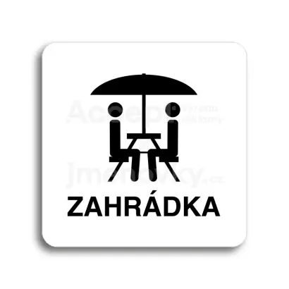 Piktogram "zahrádka II" - bílá tabulka - černý tisk bez rámečku