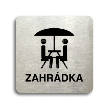 Piktogram "zahrádka II" - stříbrná tabulka - černý tisk bez rámečku