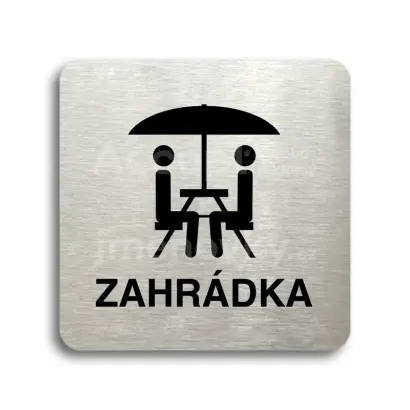 Piktogram "zahrádka II" - stříbrná tabulka - černý tisk bez rámečku