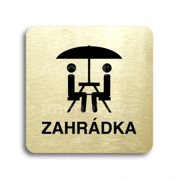Piktogram "zahrádka II" - zlatá tabulka - černý tisk bez rámečku
